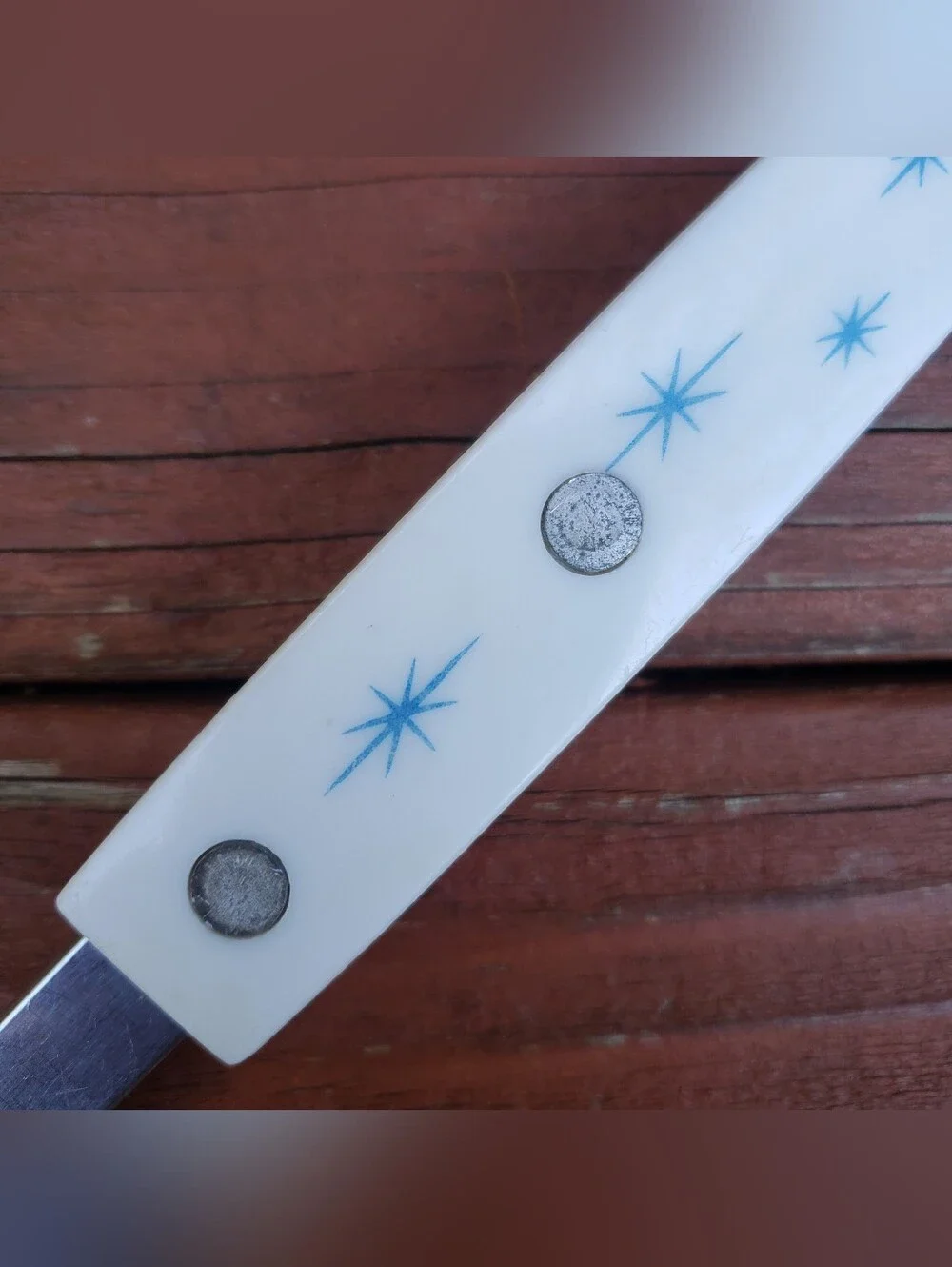 Vintage MCM Atomic Starburst Stars Kitchen Stainless Serving Fork - USA